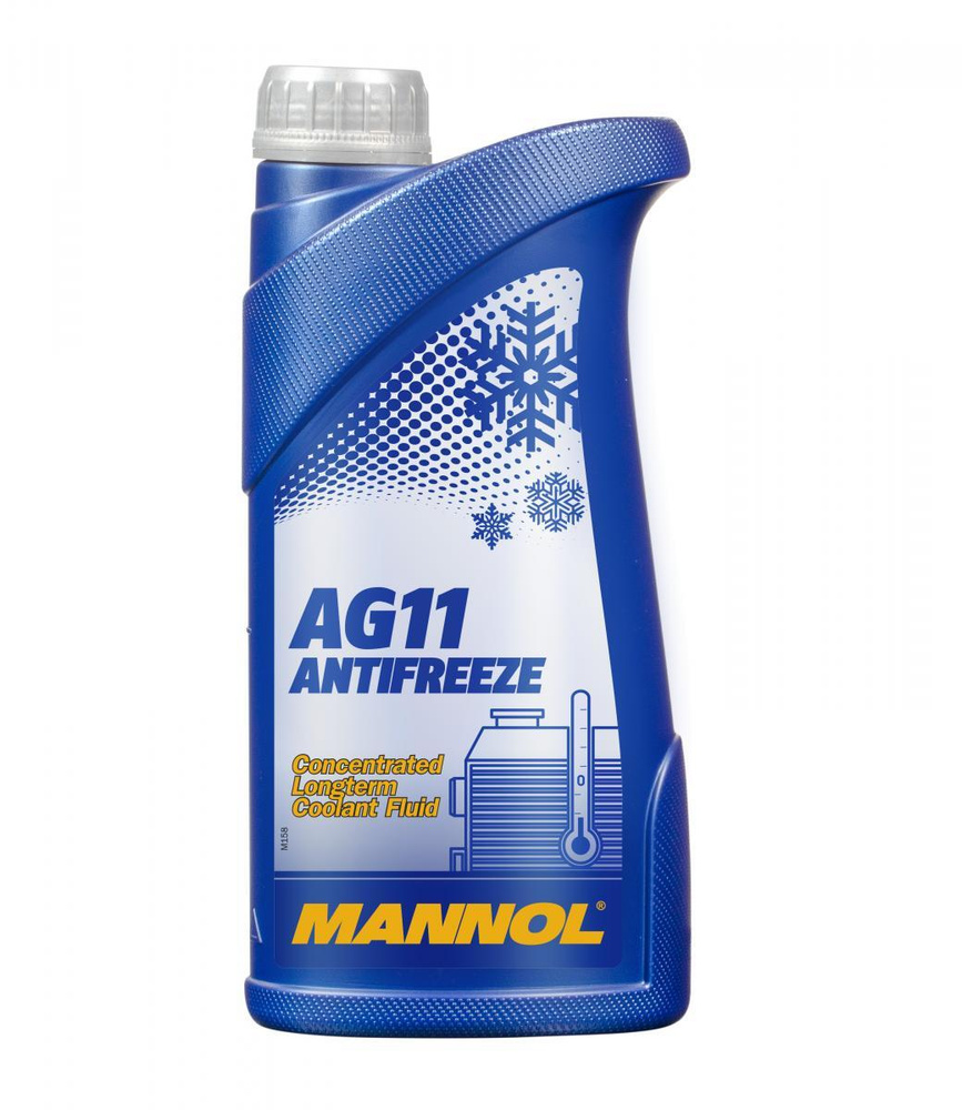 Антифриз для двигателя автомобиля MANNOL ANTIFREEZE G11 (-38), охлаждающая  жидкость МАННОЛ в авто, Гибридный G11 синий 1 кг, концентрат