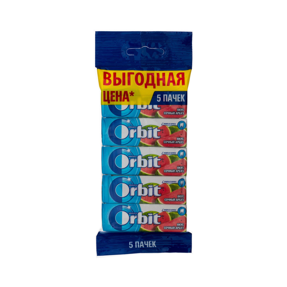 Orbit / Орбит жевательная резинка, Сочный арбуз, Мультипак, 5 шт ...