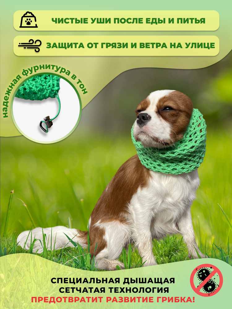 Шапка - сеточка - снуд для собак мелких и средних пород / не преющие ...