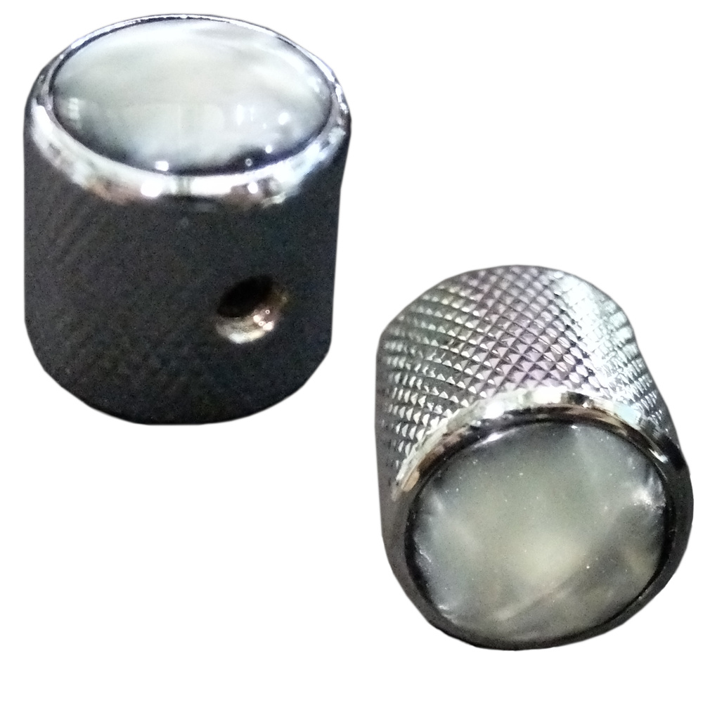 Ручка потенциометра "Dome Style" 2 шт., хром с перламутровой вставкой ...