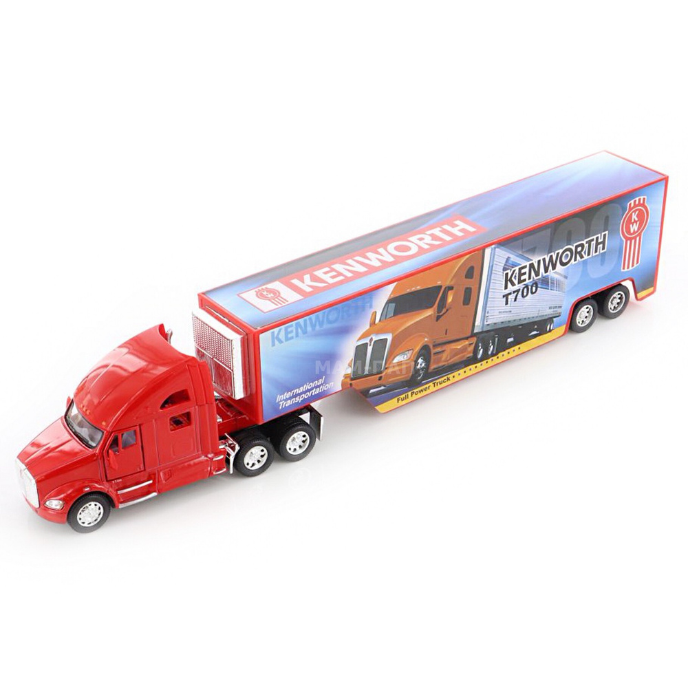 Машинка металлическая Kinsmart 1:68 Грузовик Фура с контейнером Kenworth  T700 5357DKT инерционная, двери открываются / Красный - купить с доставкой  по выгодным ценам в интернет-магазине OZON (577793927)