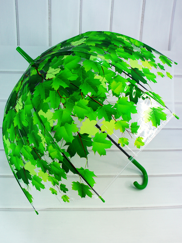 Русский зонтик на русском языке. Зонт трость зеленый.