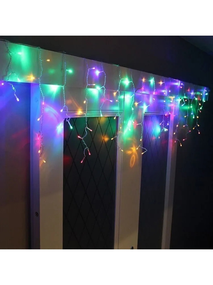 Гирлянда GiiR Бахрома на прозрачном проводе 5 метров разноцветная ...