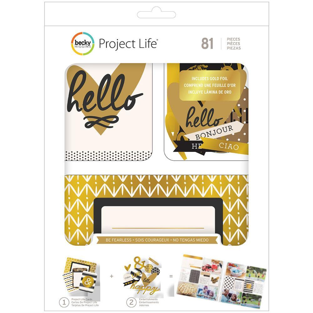 Набор карточек и декора для скрапбукинга Project Life Value Kit Be Fearless Gold  #1