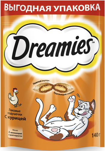 Dreamies лакомые подушечки с Курицей, 140г #1