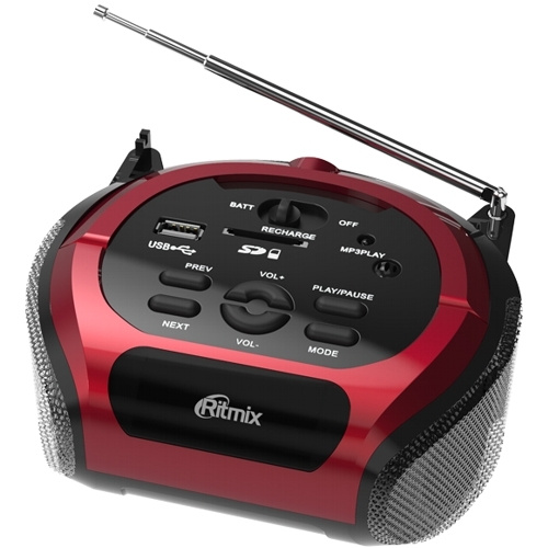 Радиоприемник Ritmix RBB-100 Bluetooth, 6 Вт, usb microSD FM, AM, SW, 220 В . аккумулятор  #1