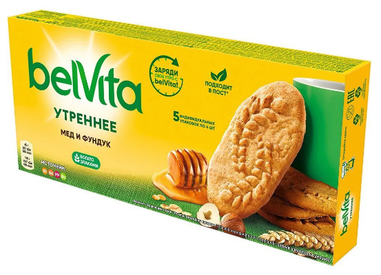     печенье BelVita Утреннее витаминное фундук, мед #1