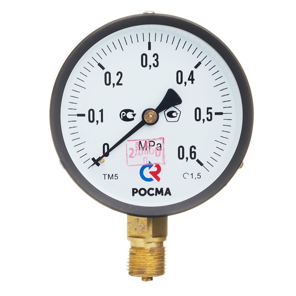 Манометр РОСМА (6832) 1/2 НР(ш) радиальный 6 бар d100 мм - купить по ...