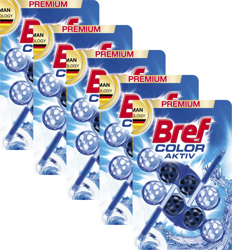 Блоки для унитаза Bref Color Aktiv с хлор-компонентом 50 г x 2 шт, комплект: 5 упаковок по 100 г  #1