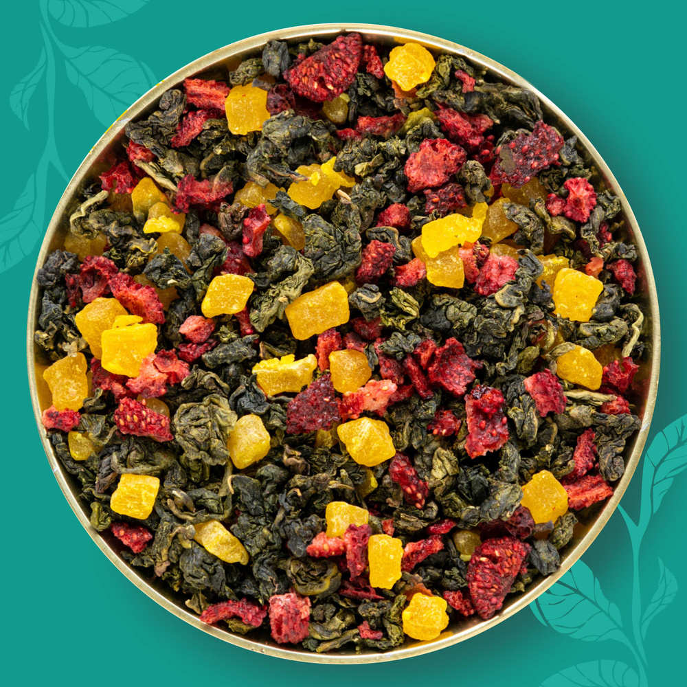 Зеленый чай рассыпной листовой Улун Клубника-дыня, натуральный китайский, 100 гр.  #1