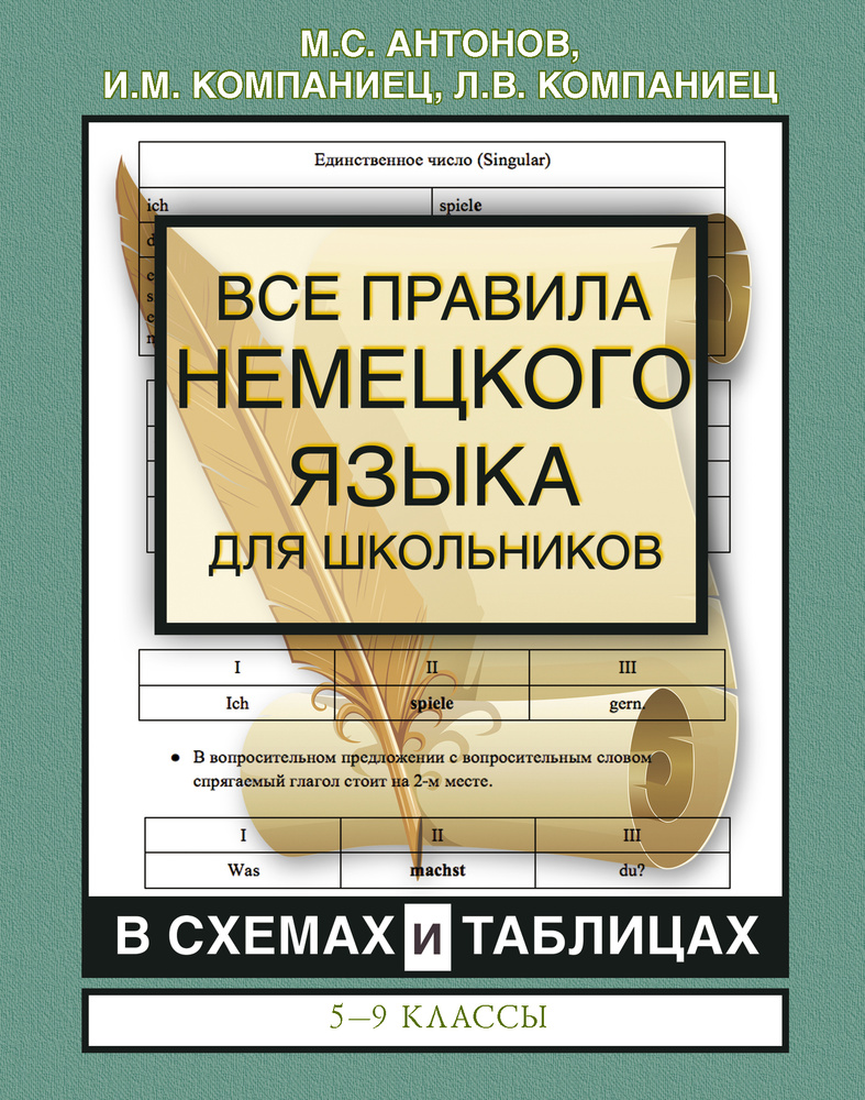 Все правила немецкого языка для школьников в схемах и таблицах. 5-9 классы  | Антонов Михаил Сергеевич, Компаниец Иван Михайлович - купить с доставкой  по выгодным ценам в интернет-магазине OZON (313292888)