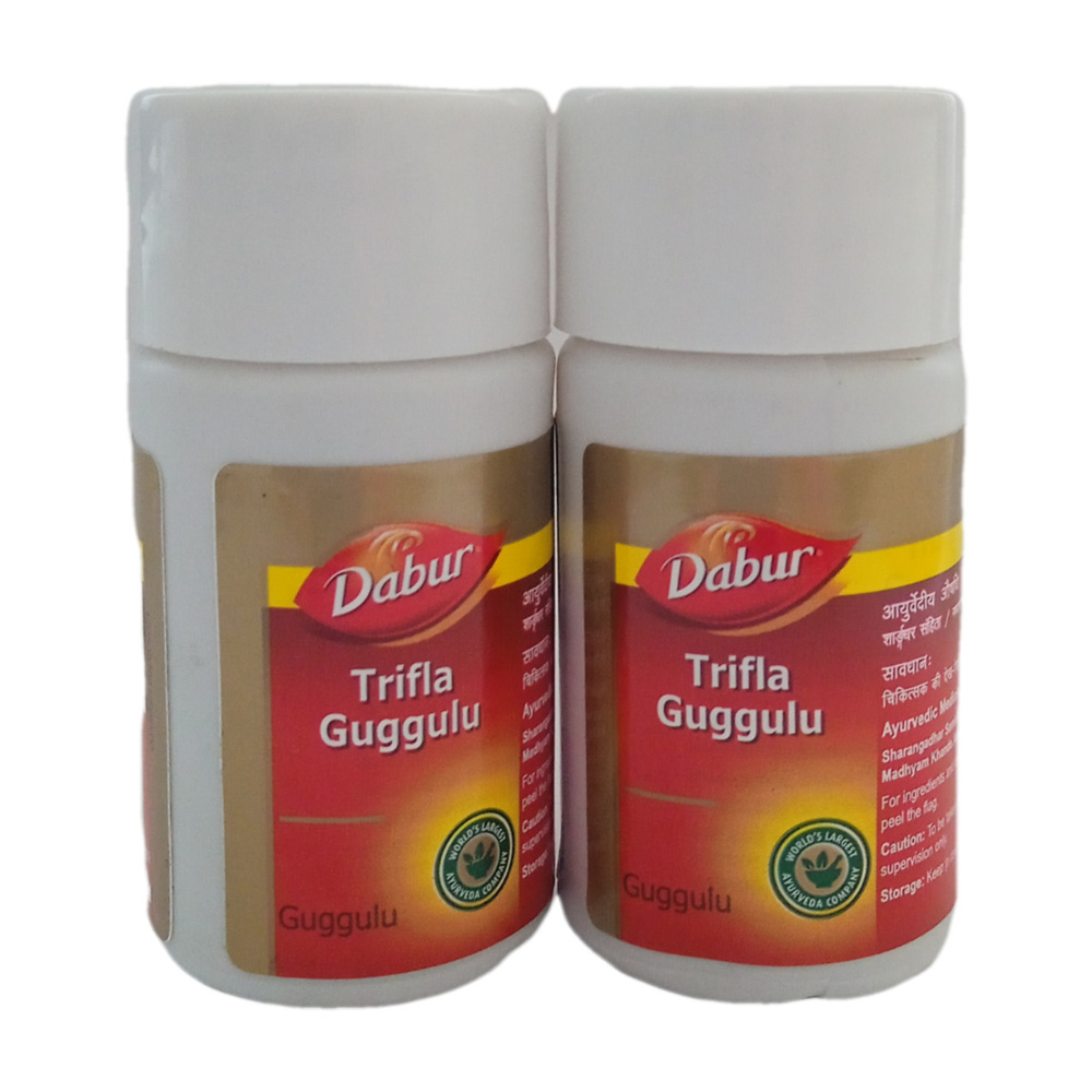 Трифала Гуггул Дабур N80 (Trifla Triphala Guggulu Dabur) пищевая добавка  широкого спектра действия, очищение, омоложение, детокс, аюрведа, 80 таб.(2  упаковки по 40 табл.) - купить с доставкой по выгодным ценам в  интернет-магазине OZON (671325789)