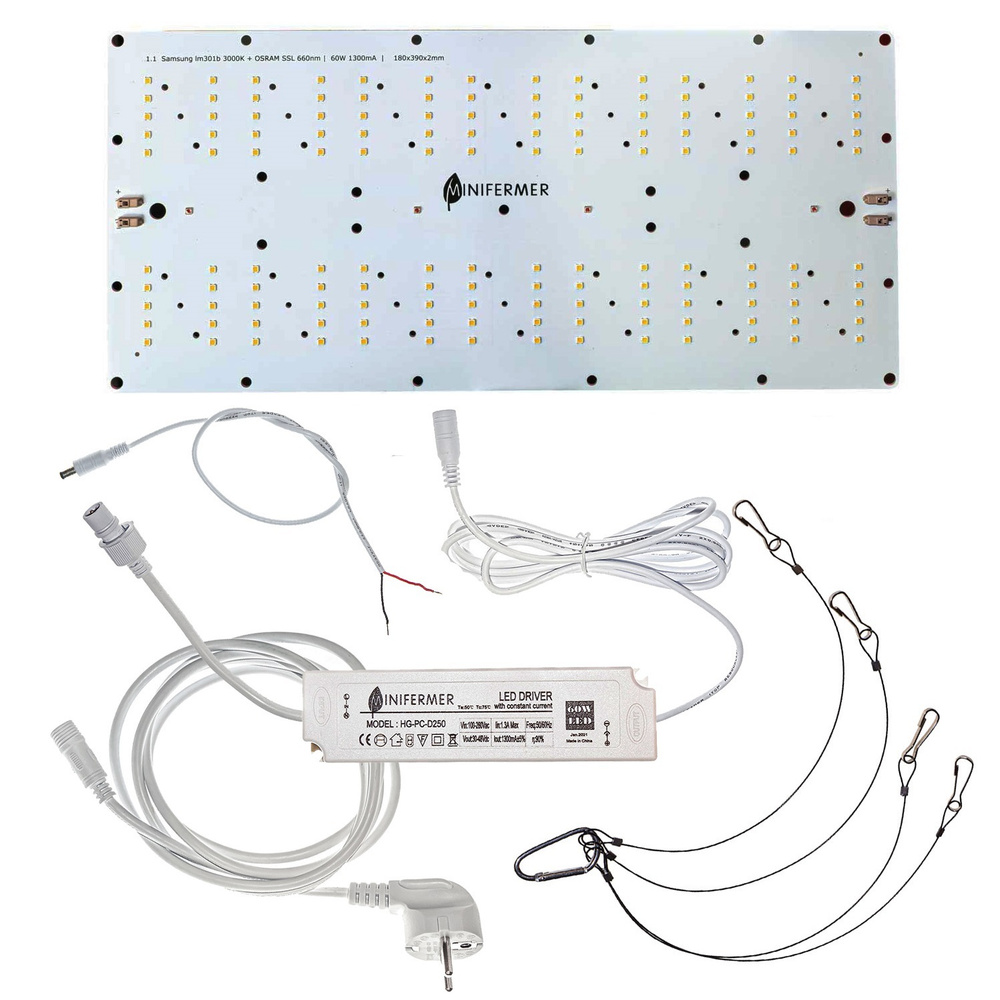 Готовый комплект 1.9 Quantum board 2835 lm281b+pro 5000K + 3000K + smd 5050  660nm + пластиковый драйвер 1300мА 60Вт + металлические подвесы /  Светодиодный модуль для растений - купить с доставкой по выгодным ценам в  интернет-магазине OZON (674481663)