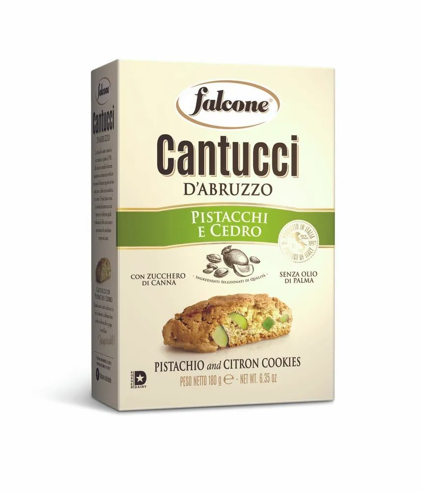 Печенье Falcone Cantucci Кантуччи с фисташками и цедрой лимона, 180 гр  #1