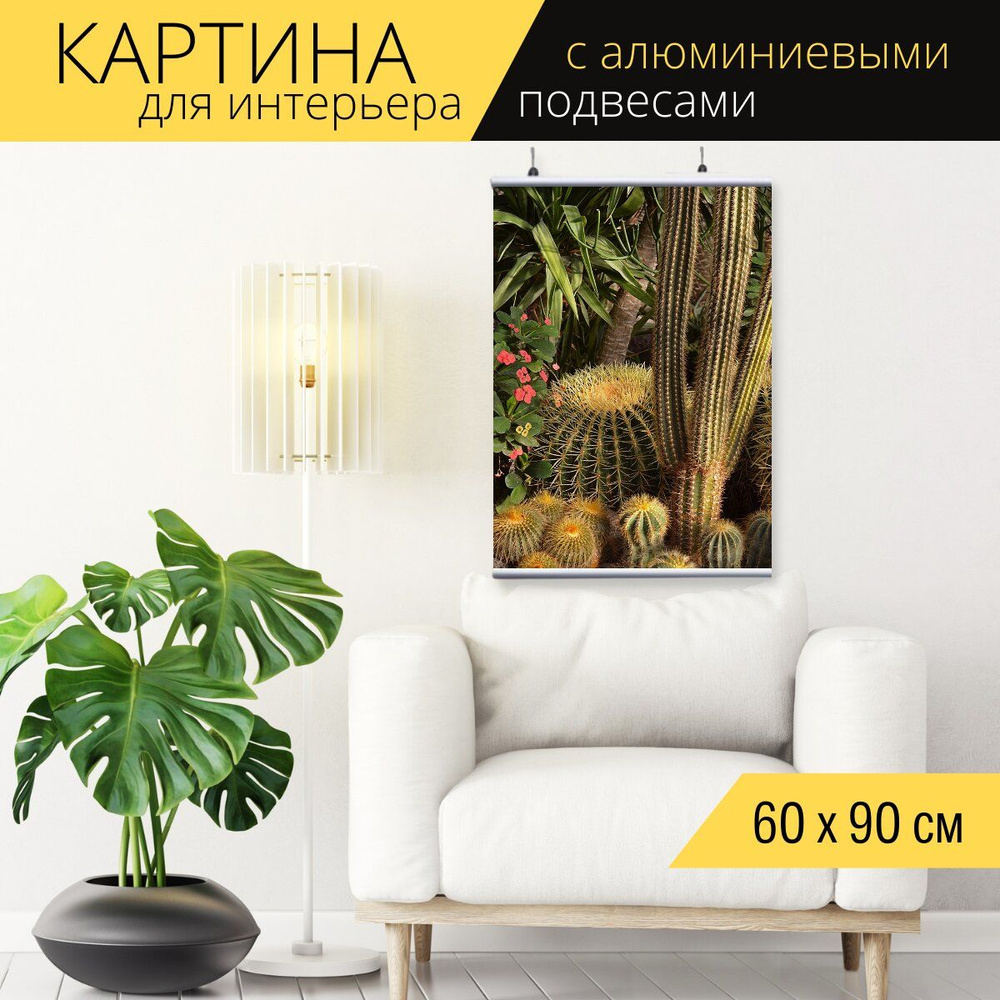 Картины кактусы в интерьере