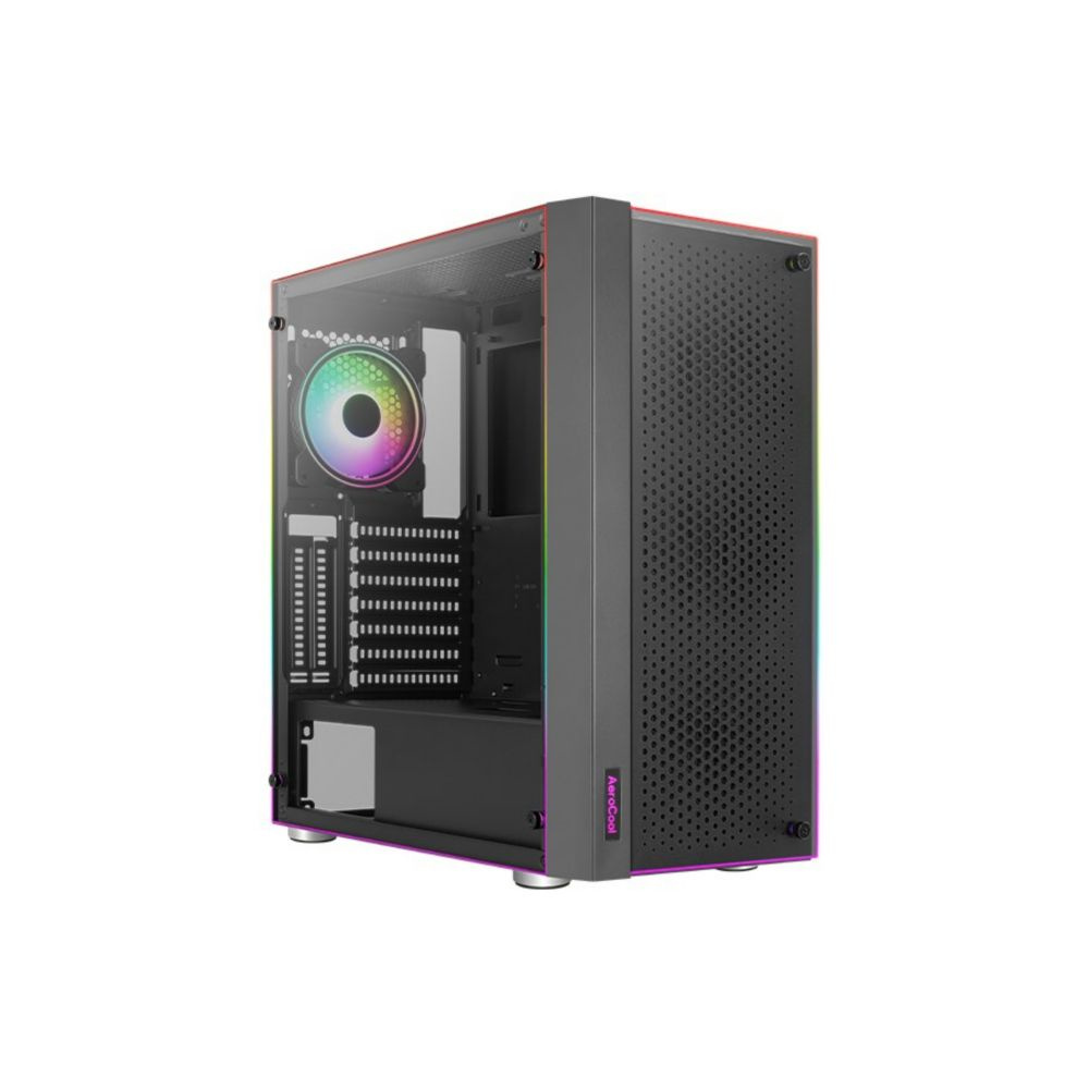 Корпус MidiTower AeroCool Skribble-G-BK-v1 черный (без БП, ATX, 2x120mm ...