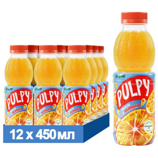 Напиток Добрый Палпи апельсиновый, Pulpy Апельсин, 12 шт х 0,45 л. ПЭТ  #1