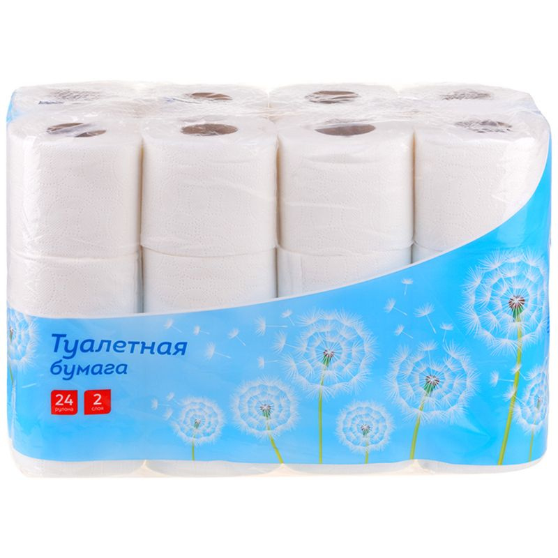 Бумага туалетная OfficeClean 2-слойная, 24шт., тиснение, белая #1