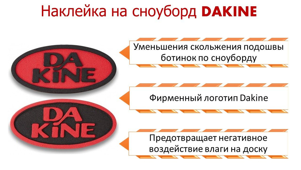 Наклейка на сноуборд DAKINE RETRO OVAL STOMP BLACK / ORANGE #1