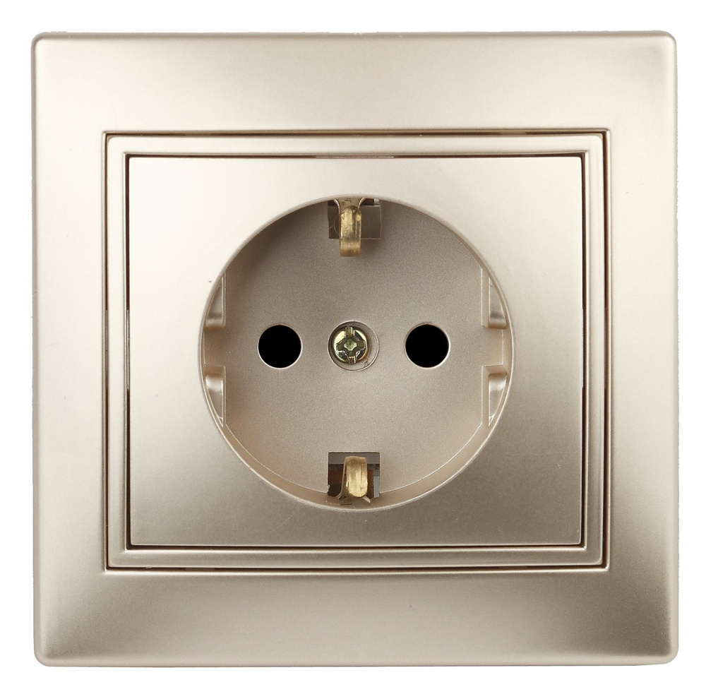 ЭРА Розетка Intro Schuko, 2P+E 16А-250В 1-202-04, заземление, шампань ...