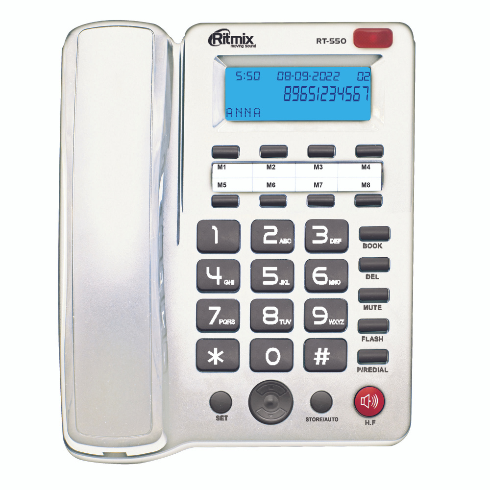 Телефон проводной RITMIX RT-550 white, определитель номера CallerID, AUX  для подключения гарнитуры - купить с доставкой по выгодным ценам в  интернет-магазине OZON (902563000)