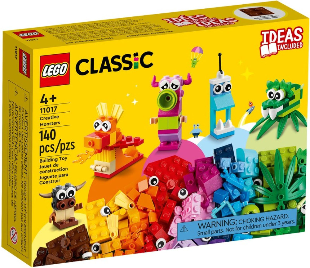 Конструктор LEGO Classic Креативные монстры, 140 деталей, 4+, 11017 -  купить с доставкой по выгодным ценам в интернет-магазине OZON (755583336)