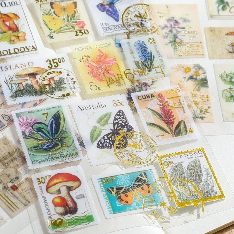 Набор декоративных наклеек Бабочки и грибы для ежедневника 24 шт., стикеры для творчества, набор для #1