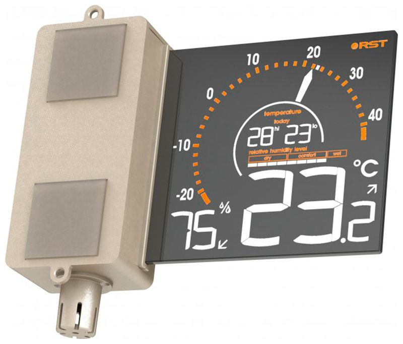 Уличный оконный цифровой термометр с гигрометром RST RST01088 шампань ...