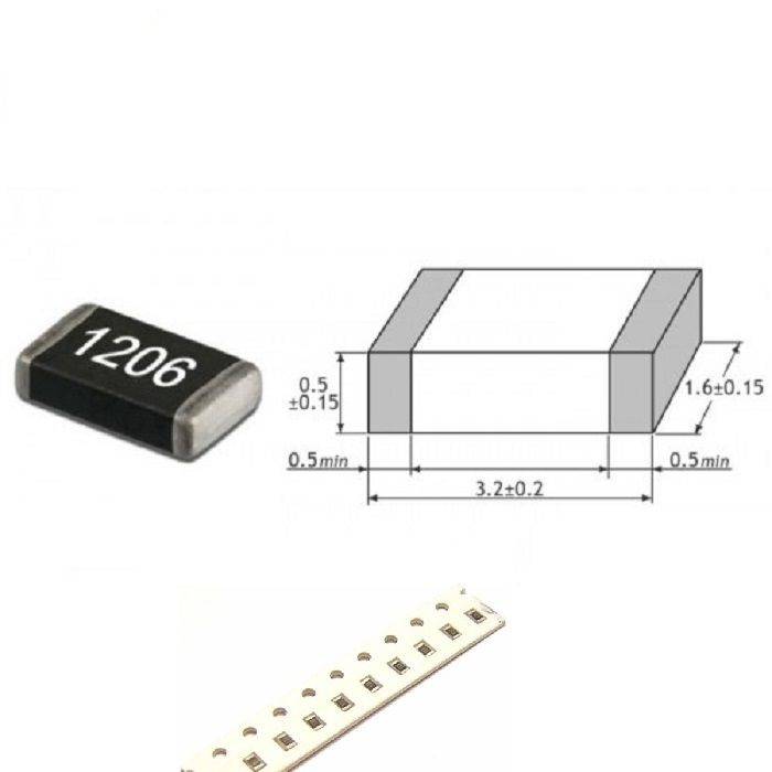 Конденсатор керамический SMD 1206 0.1мкФ 250В X7R, 100nF 250V ...
