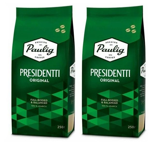 Кофе в зернах Paulig Presidentti Original, арабика 100 %, 250 гр. х 2 шт. #1