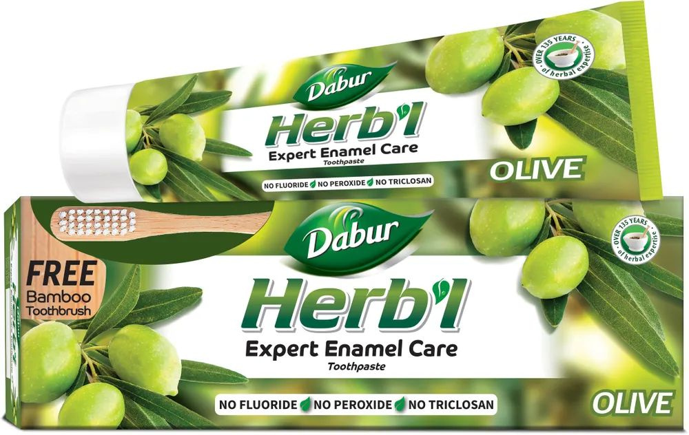 Dabur Herb'l Olive Зубная паста с экстрактом оливы 150 г + зубная щетка  #1