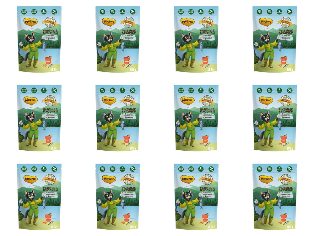 Мнямс Корм консервированный для кошек, Рыбные кусочки с лососем ...