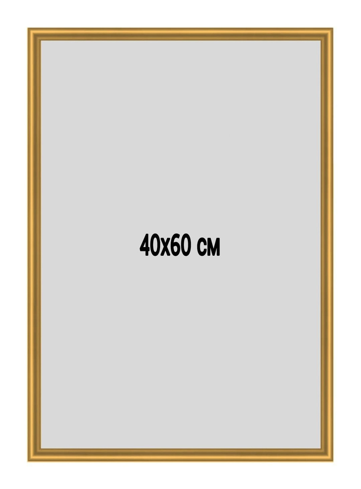 Фоторамка металлическая (алюминиевая) золотистая для постера, фотографии, картины 40х60 см. Рамка для #1