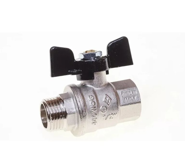 Кран шаровый Bugatti Oregon 1/2", внутренняя-наружная резьба, бабочка ...