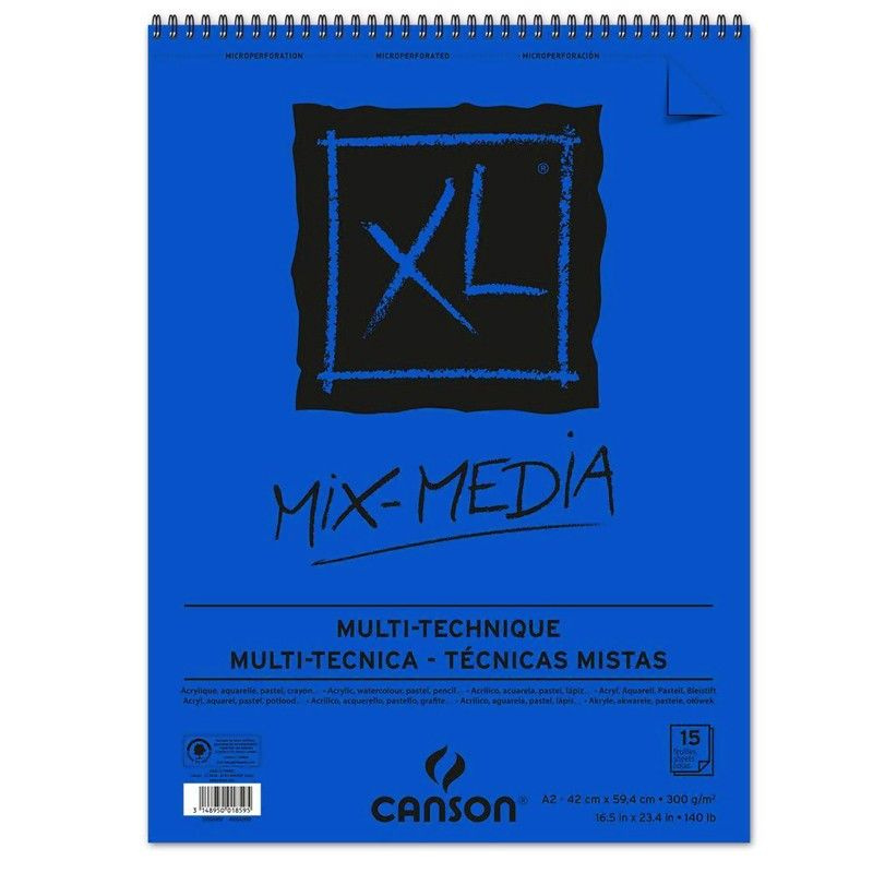 CANSON XL MIX-MEDIA альбом для смешанных техник 300г/м.кв 42*59,4см 15 листов среднее зерно  #1