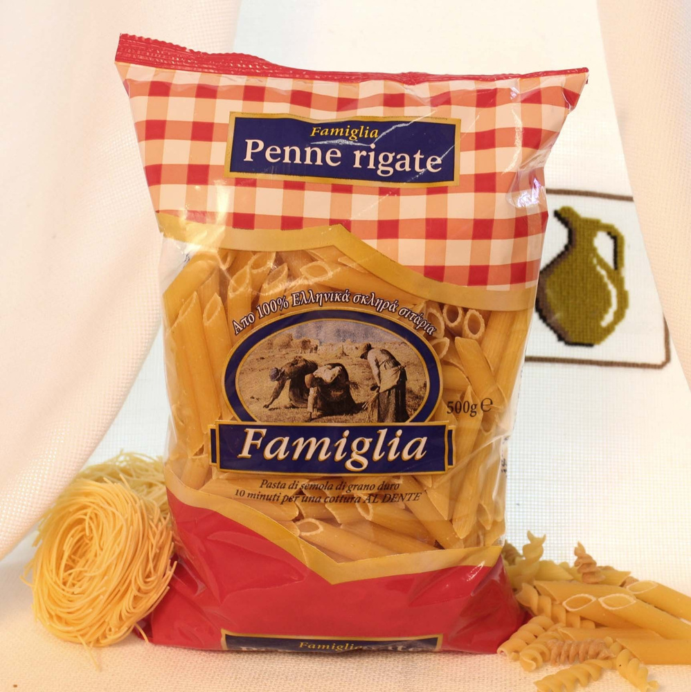 Паста Penne Rigate (трубочки) Famiglia, Греция, 500г #1