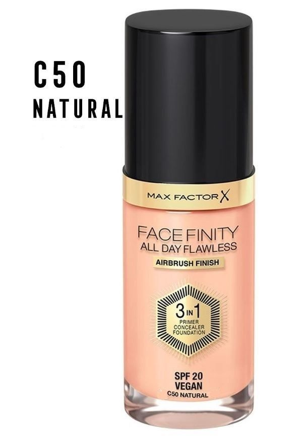 Тональная основа Max Factor Facefinity All Day Flawless 50 Natural, 30 мл #1