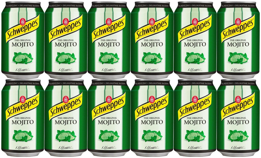 Газированный напиток Schweppes Mojito (Швепс Мохито) 0.33 л ж/б упаковка 12 штук (Польша)  #1