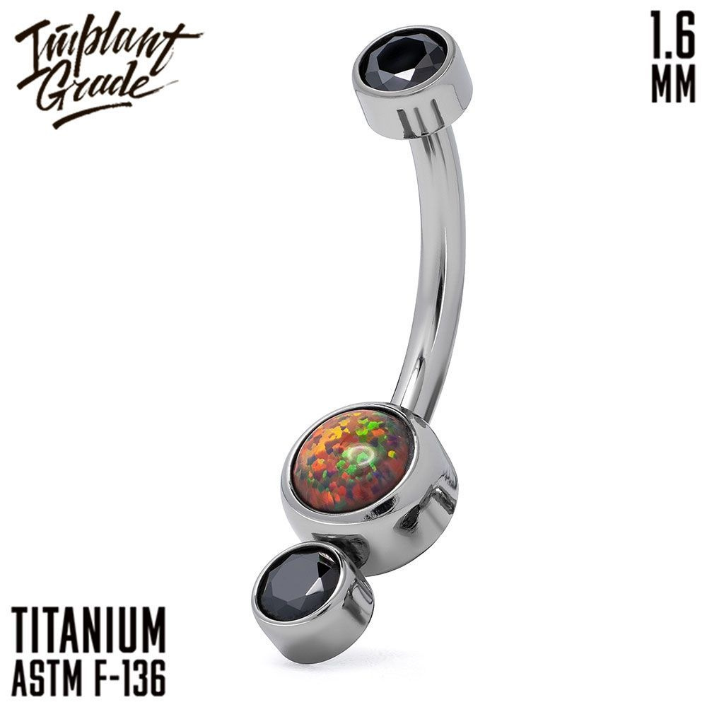 Пирсинг Implant Grade - банан в пупок Double dot Autumn титан 1.6 мм ...