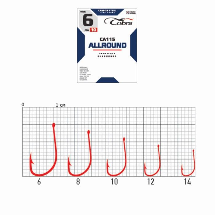 Крючки Cobra ALLROUND сер. CA115 разм. 012 10шт. #1