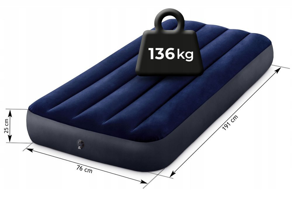 Надувной матрас intex 64756 classic downy airbed fiber tech 76х191х25 см