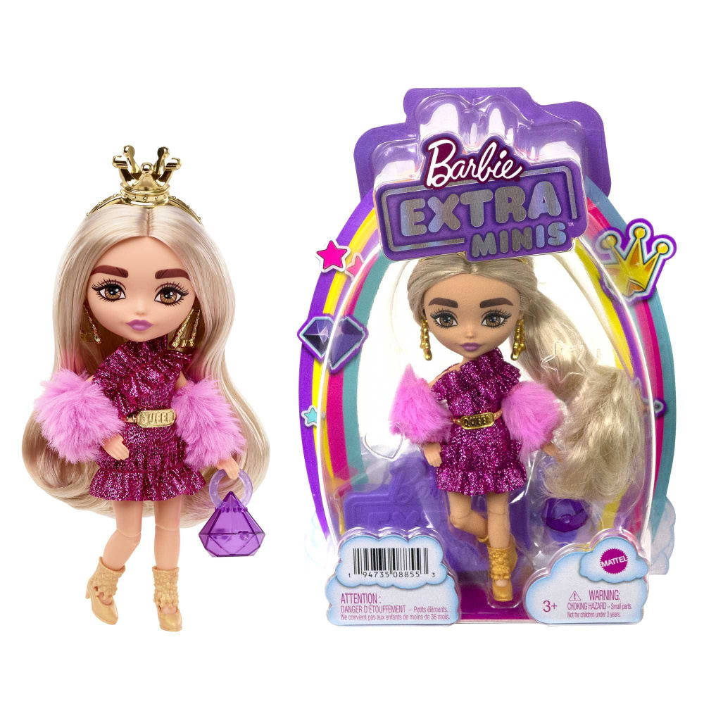 Кукла Barbie Extra Minis Queen Экстра Минис 8 c короной #1