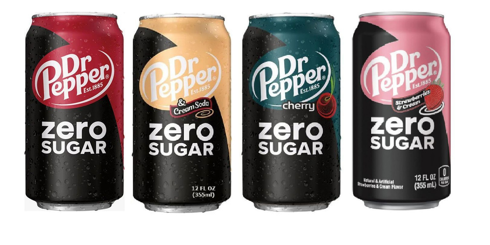Набор газированных напитков Dr. Pepper Zero, USA / Доктор Пеппер (Без сахара) США / 4 банки по 355 мл #1