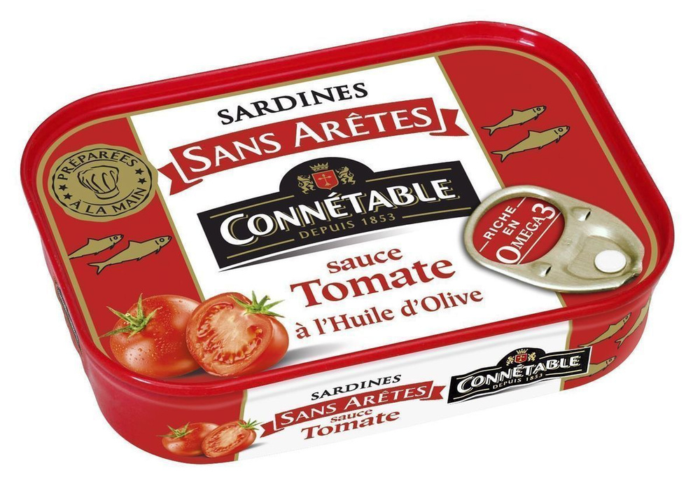 Connetable сардины без костей в оливковом масле и томатном соусе 140г (Марокко)  #1