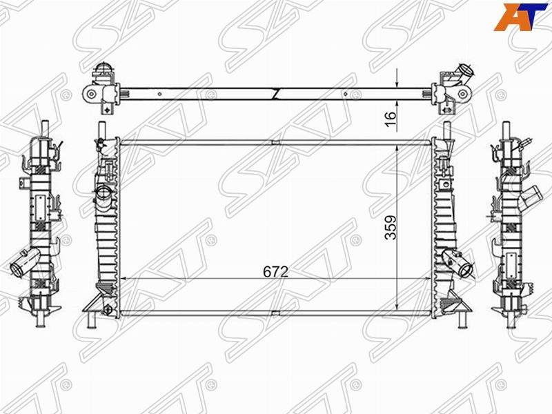 Радиатор охлаждения для Форд Фокус 2 рестайлинг 2008-2011, Ford Focus 2 ...
