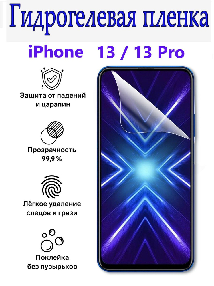 Матовая гидрогелевая защитная плёнка для iPhone 13 и iPhone 13 Pro/Противоударная матовая гидропленка #1