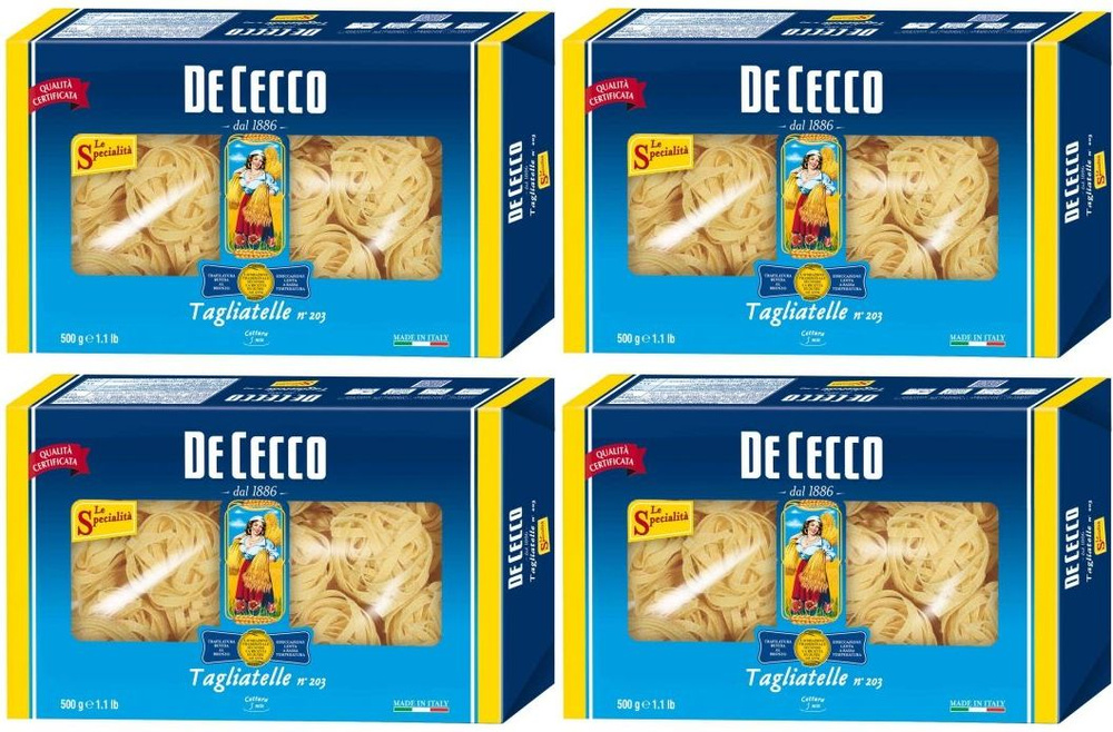 Макаронные изделия De Cecco No 203 Тальятелле, комплект: 4 упаковки по 500 г  #1