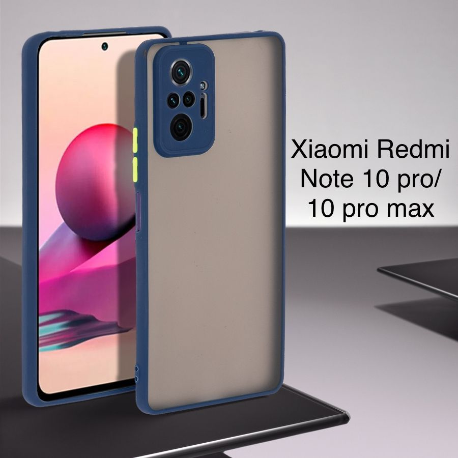 Чехол для Xiaomi Redmi Note 10 Pro Max / Xiaomi Redmi Note 10 Pro (нот 10  про макс / нот 10 про), синий, прозрачный, защита камеры - купить с  доставкой по выгодным ценам в интернет-магазине OZON (1001542162)