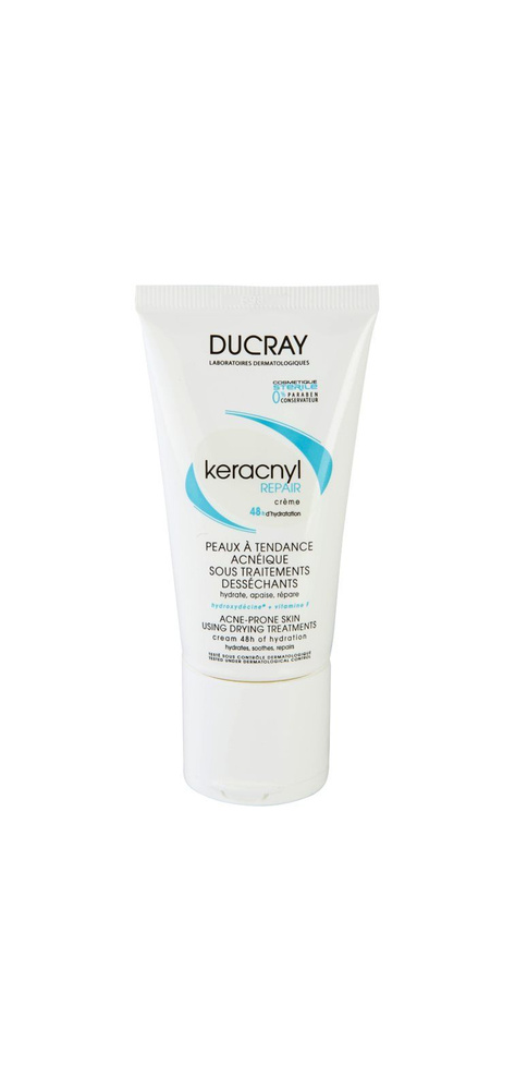 Ducray Keracnyl - регенерирующий и увлажняющий крем для сухой и  раздраженной кожи при лечении акне / 50 ml - купить с доставкой по выгодным  ценам в интернет-магазине OZON (1161255029)