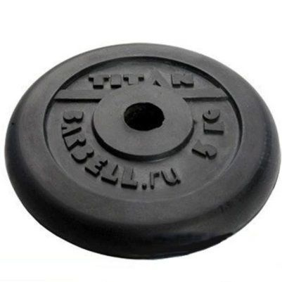 Диск блин обрезиненный TITAN Barbell 5 кг d26 для штанги и гантелей ...